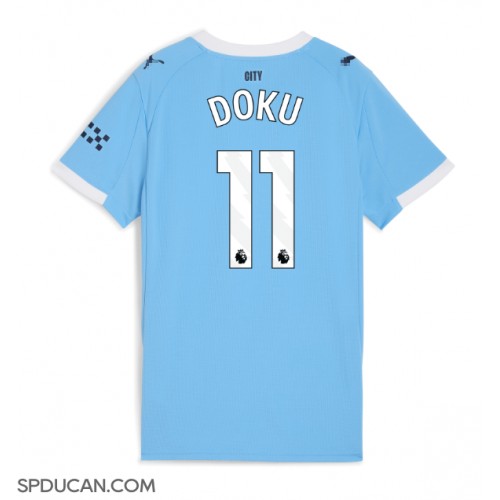 Zenski Nogometni Dres Manchester City Jeremy Doku #11 Domaci 2025-26 Kratak Rukav